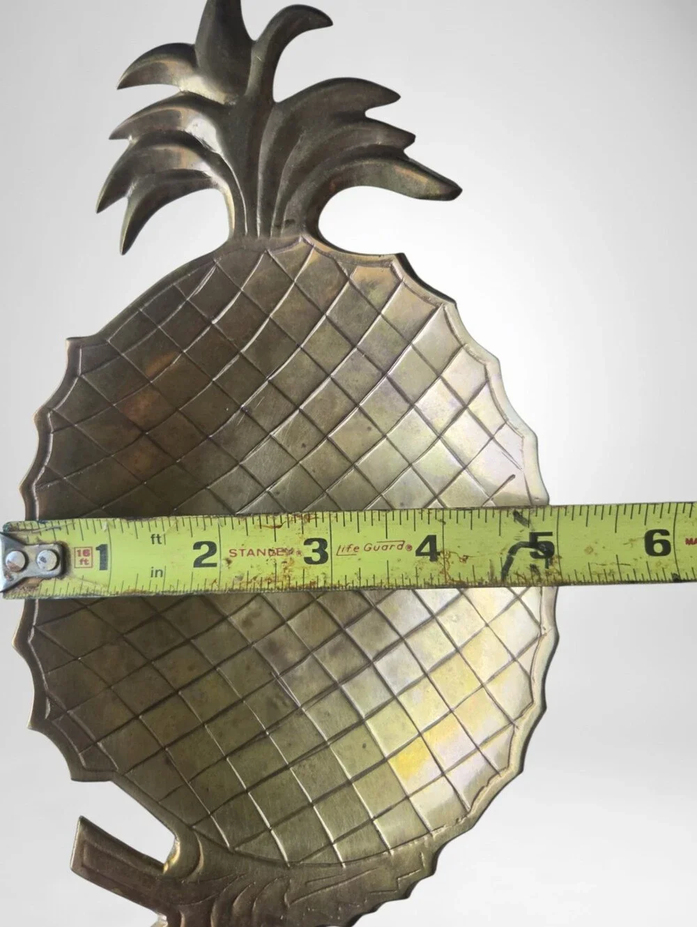 Vintage Brass MCM Pineapple Set Wall Plaque Trinket Tray Key Holder